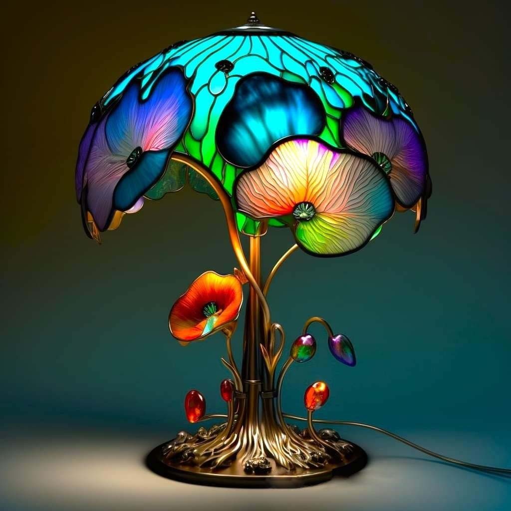 49% OFF - Stained Glass Plant Series Table Lamp