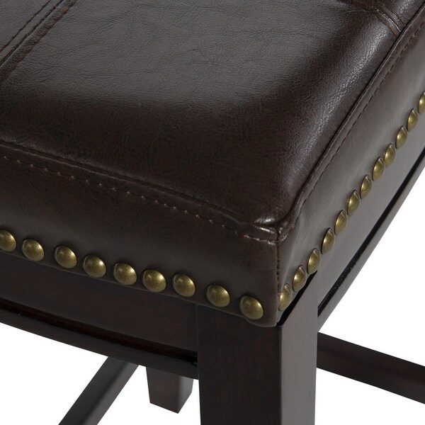 Copper Grove Willamette Backless Faux Leather Brown Counter stool