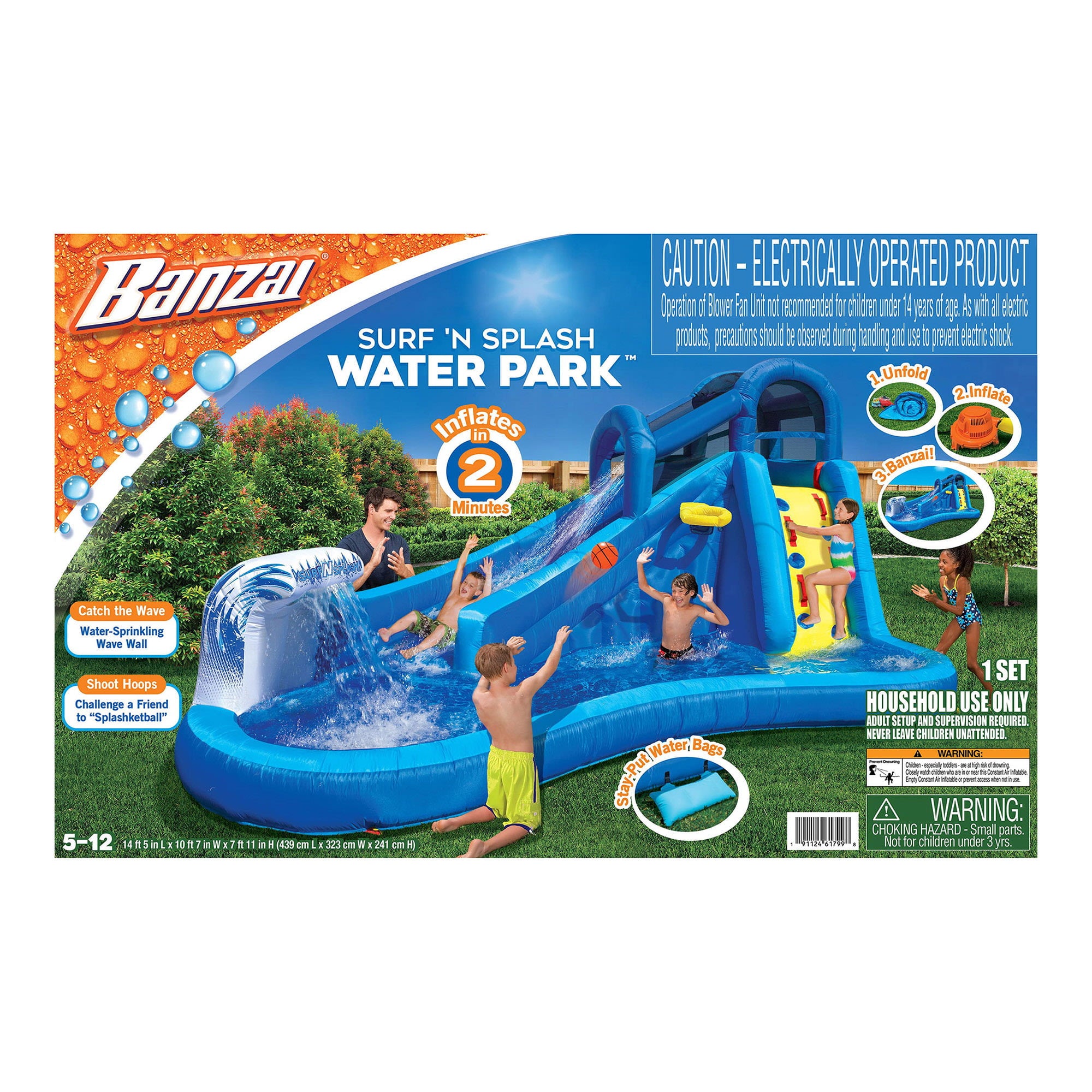 Banzai Inflatable Surf N' Splash Water Park