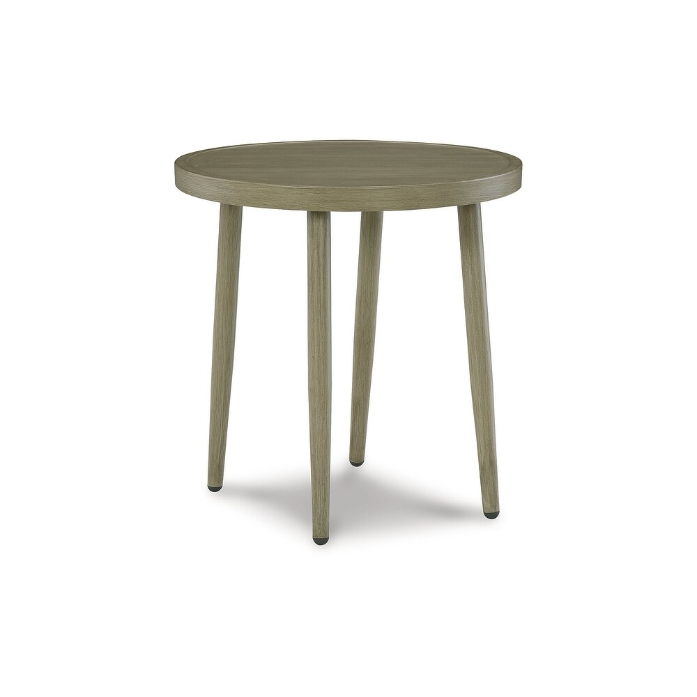 Signature Design by Ashley Swiss Valley Brown/Beige Round Outdoor End Table   22\