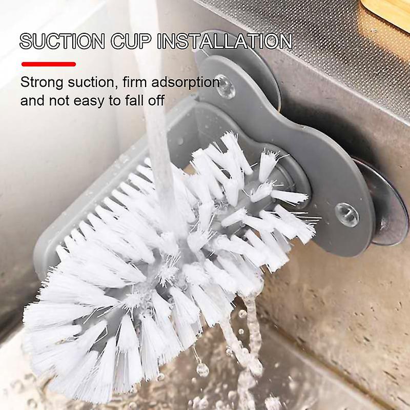 2 In 1 Cleaning Brush Cup Scrubber Suction Wall Lazy Bottles Brush Glass Cleaner Thermos Washing