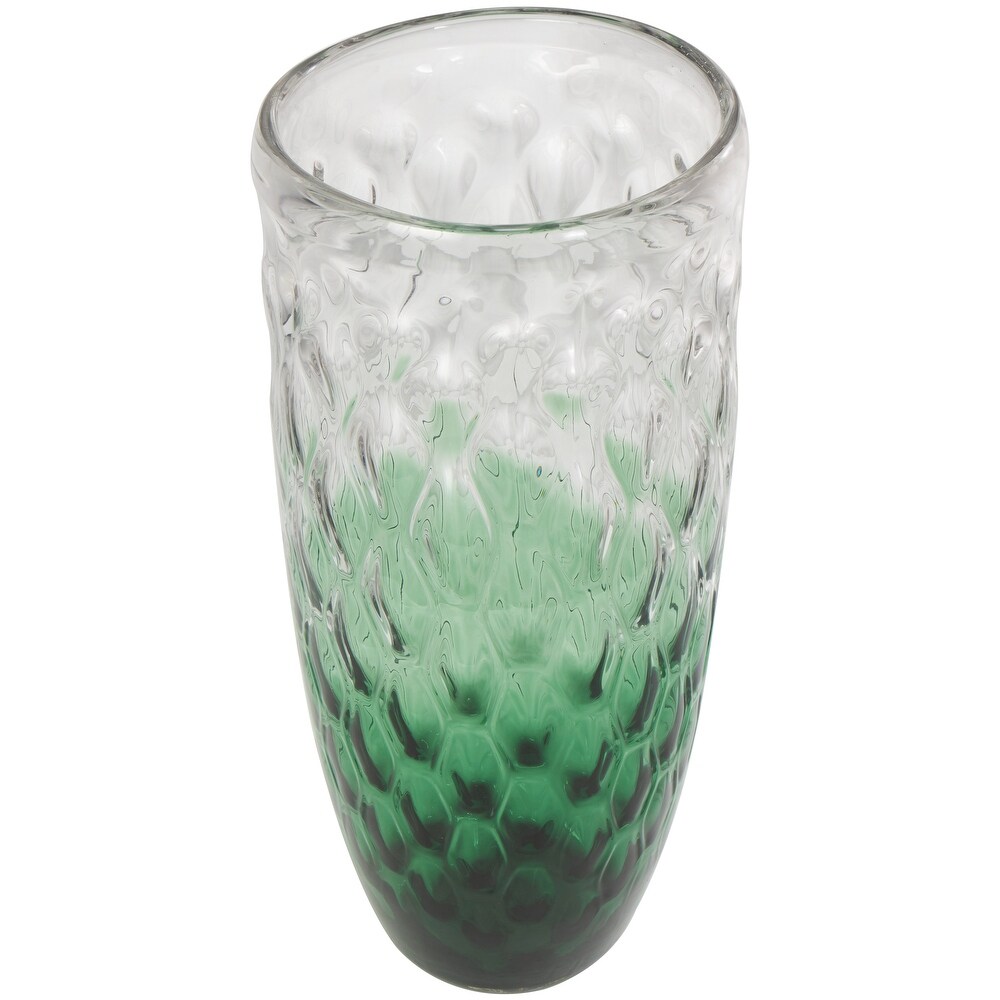 Green Glass Handmade Ombre Vase