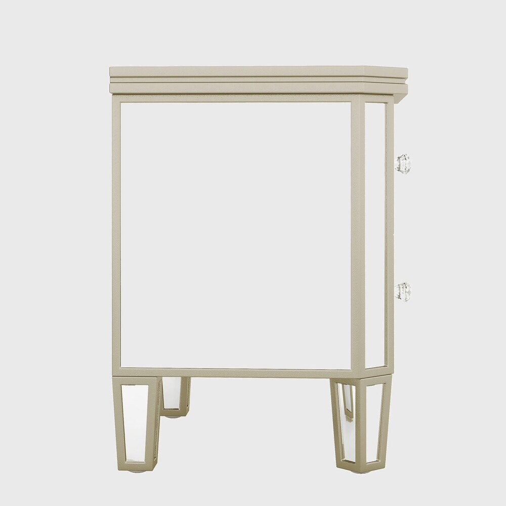 Mirrored 2 Drawer Nightstand