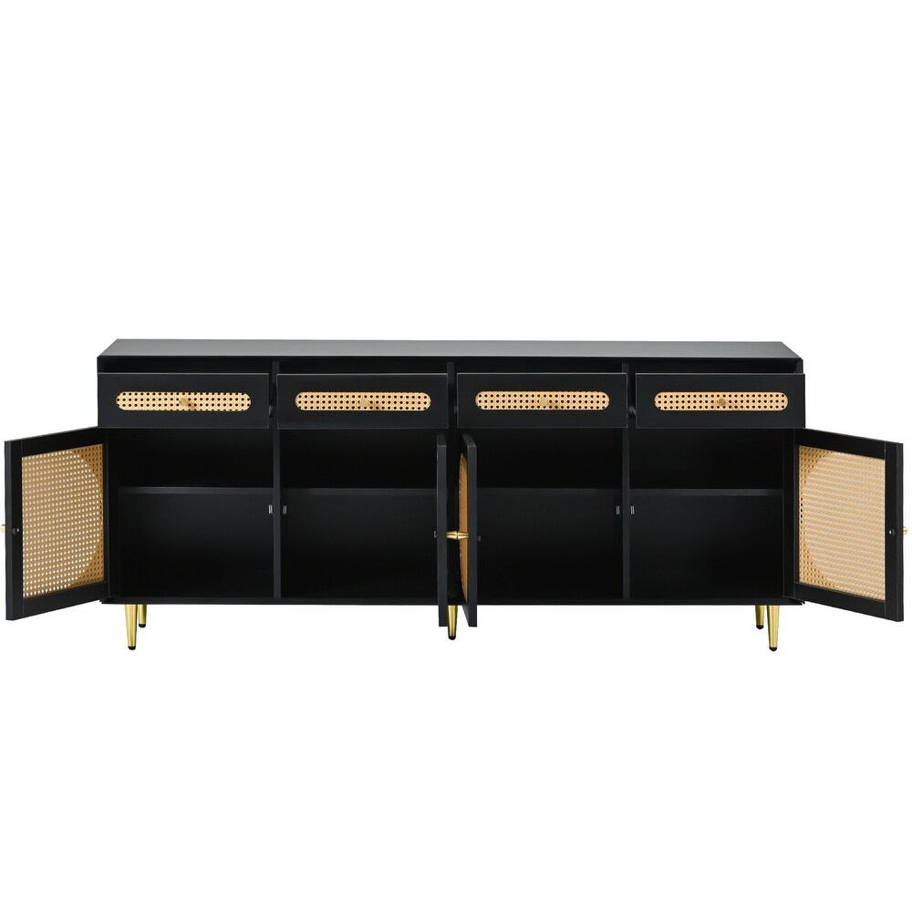 TV Stand with Rattan Door for TVs up to 65\