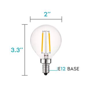 LUXRITE 40-Watt Equivalent G16.5 Dimmable Edison LED Bulbs UL Listed 2700K Warm White (4-Pack) LR21610-4PK