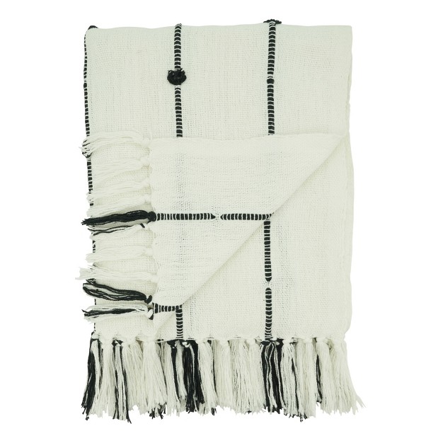 Saro Lifestyle Cotton Throw With Knotted Design