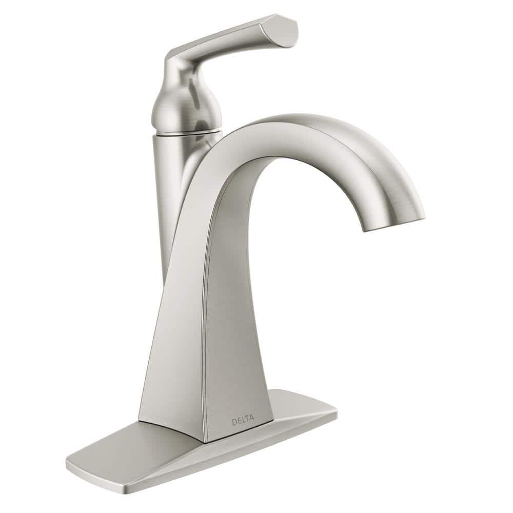 Delta Pierce Single Hole SingleHandle Bathroom Faucet in SpotShield Brushed Nickel