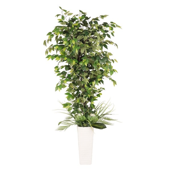 Puleo International 6 ft. Artificial Ficus Microcarpa Tree