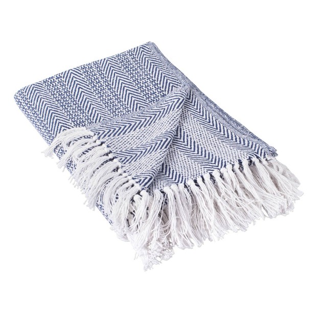 Herringbone Striped Throw Blanket Design Imports