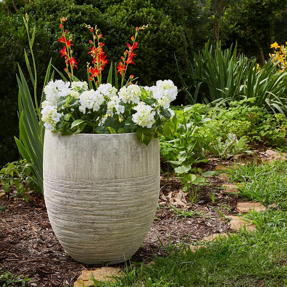 Southern Patio Unearthed Large 17 in. x 19 in. 54 Qt. Fiberglass Tall Outdoor Planter GRC-049425A