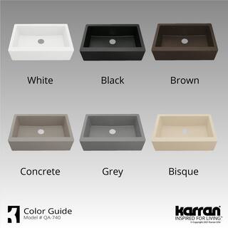 Karran FarmhouseApron-Front Quartz Composite 34 in. Single Bowl Kitchen Sink in Black QA-740-BL