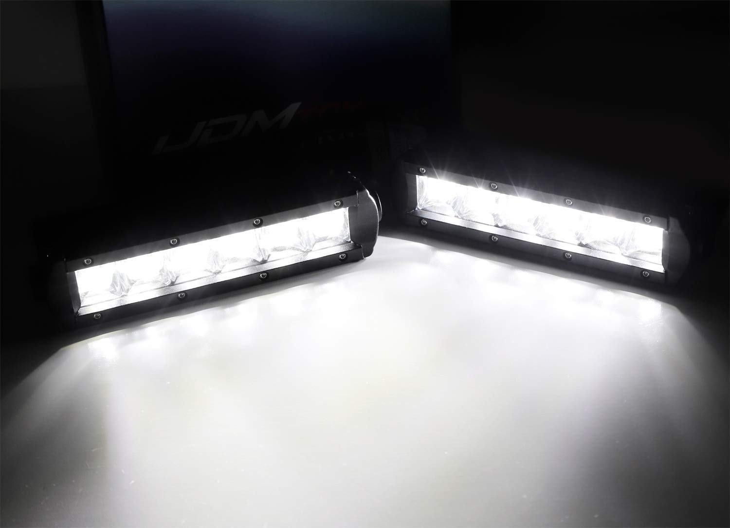 iJDMTOY Lower Bumper Tow Area Mount LED Light Bar Kit For 2011-2018 Dodge RAM 1500， Includes (2) 30W Single-Row CREE LED Lightbars， Metal Mounting Brackets and On/Off Switch Relay Wirings