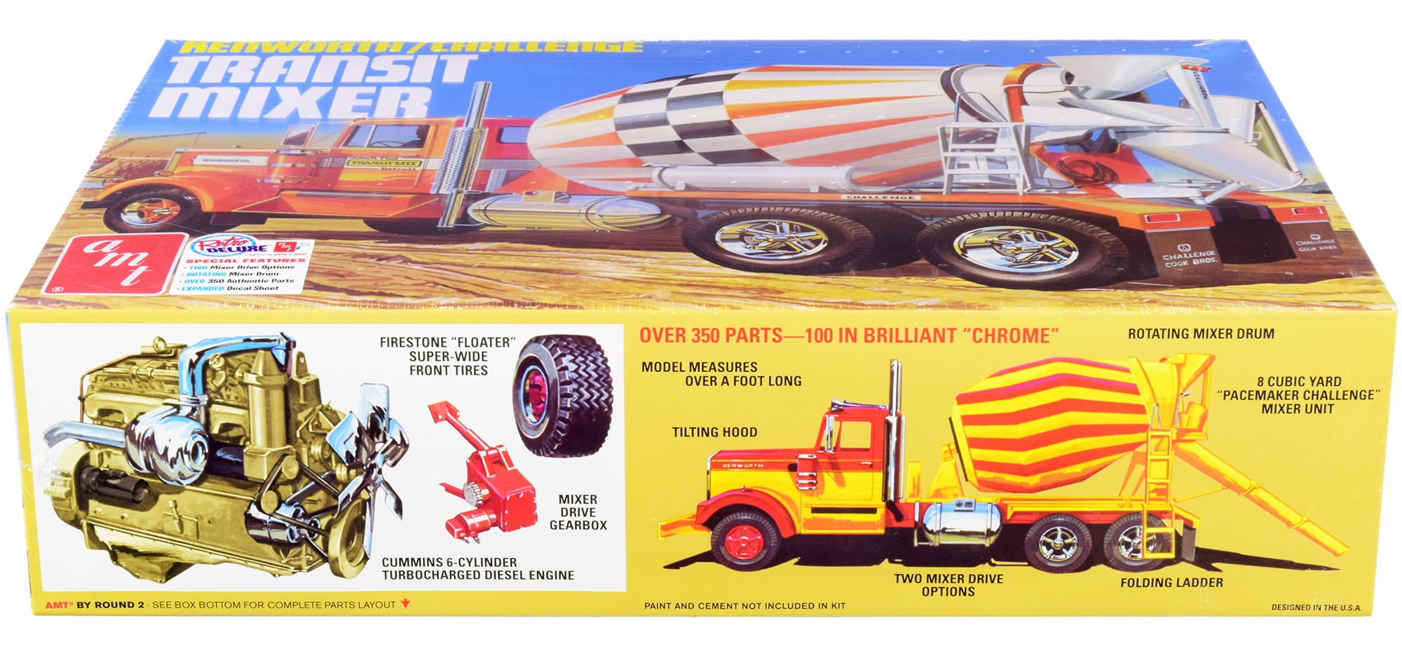 Skill 3 Model Kit Kenworth / Challenge Transit Cement Mixer Truck 1/25 Scale Model by AMT