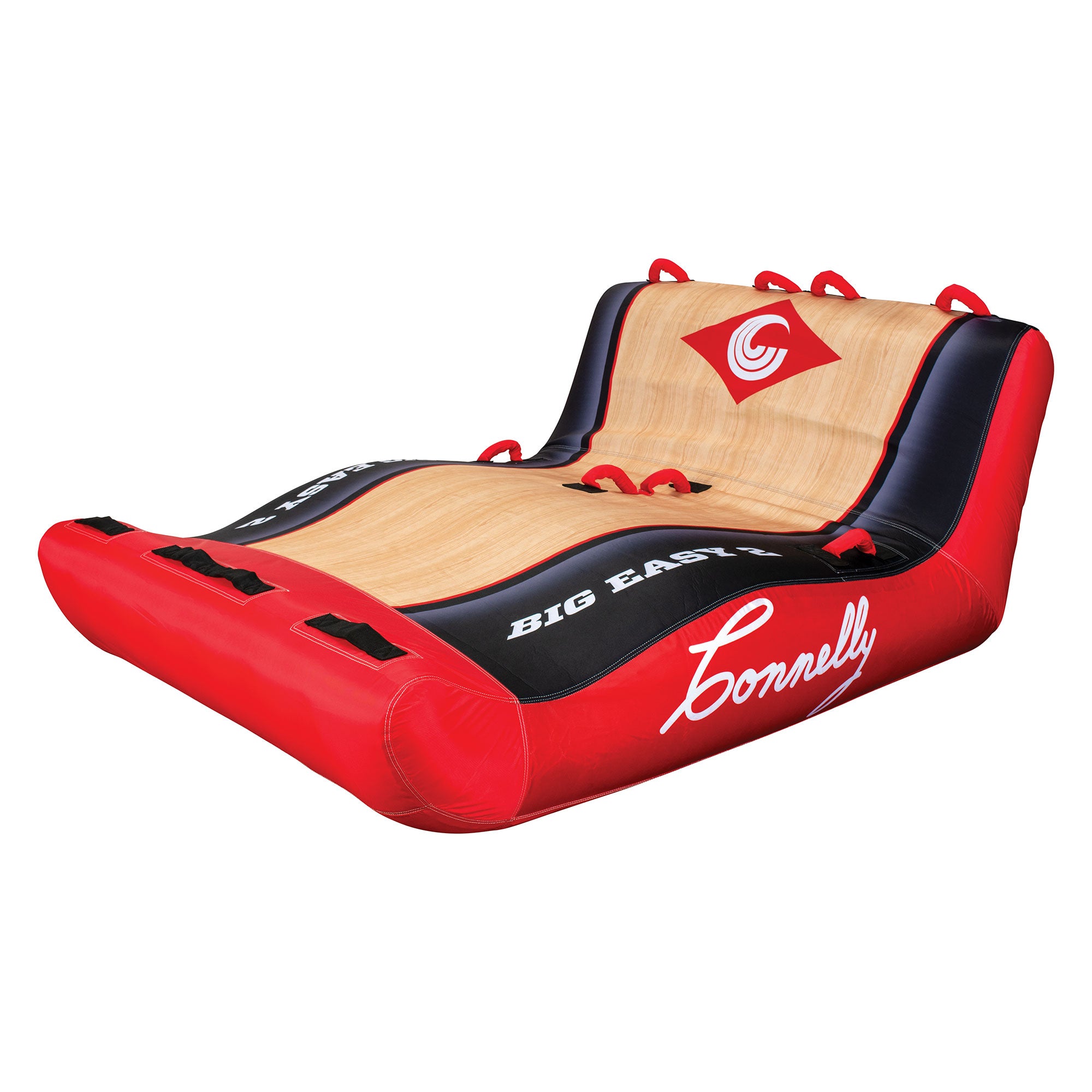 Connelly Big Easy 2 Person Inflatable 2 Way Towable Lounge Inner Tube， Red