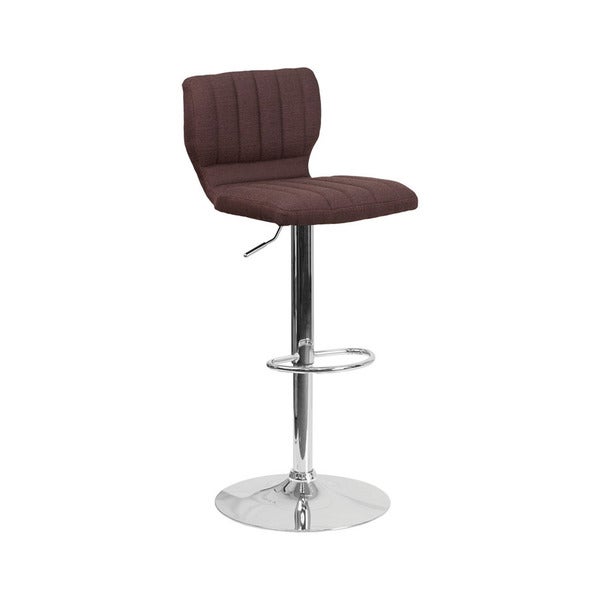 Offex Chrome/Fabric Height-adjustable Swivel Bar Stool