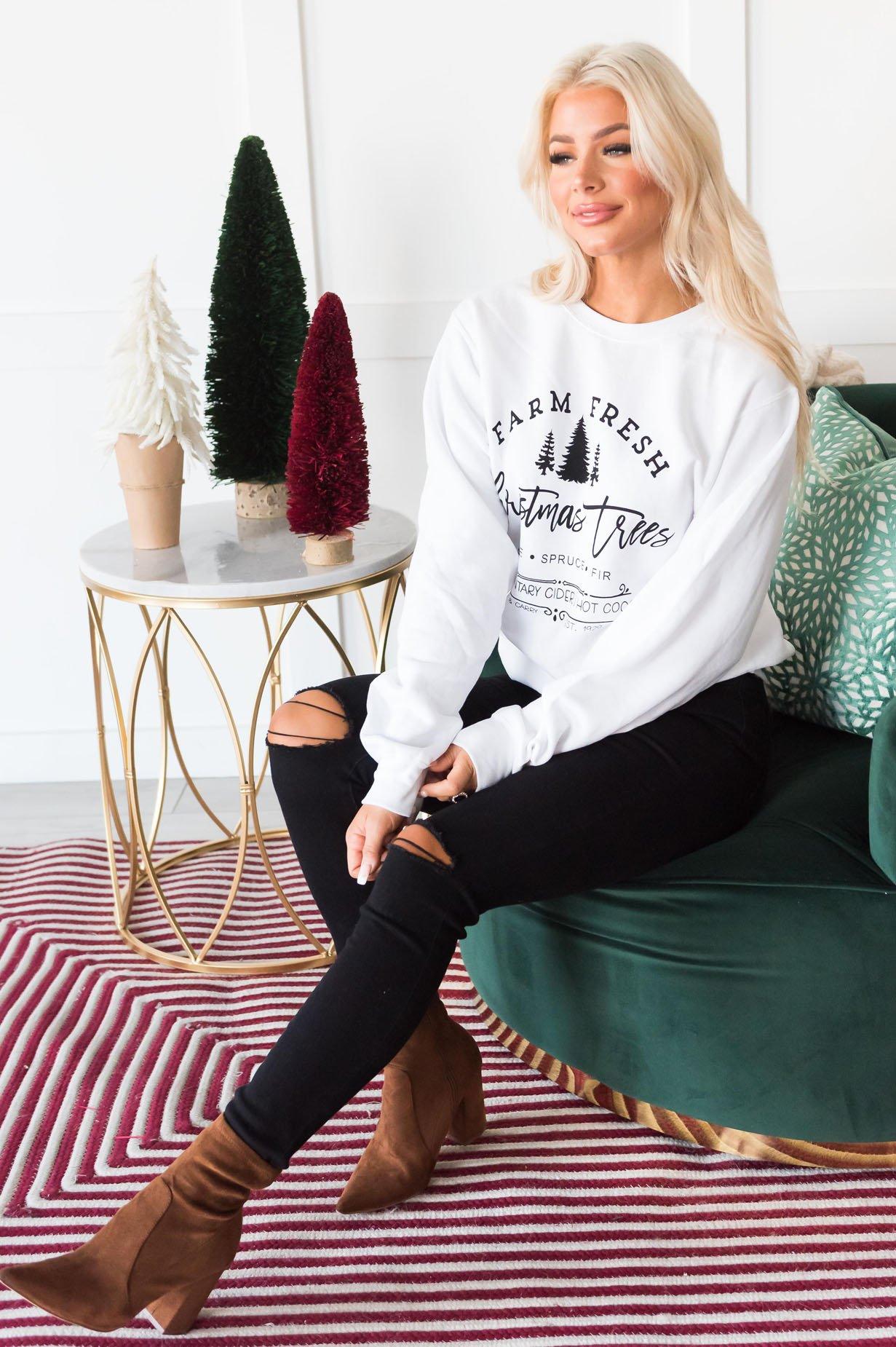 Farm Fresh Trees Modest Sweatshirt