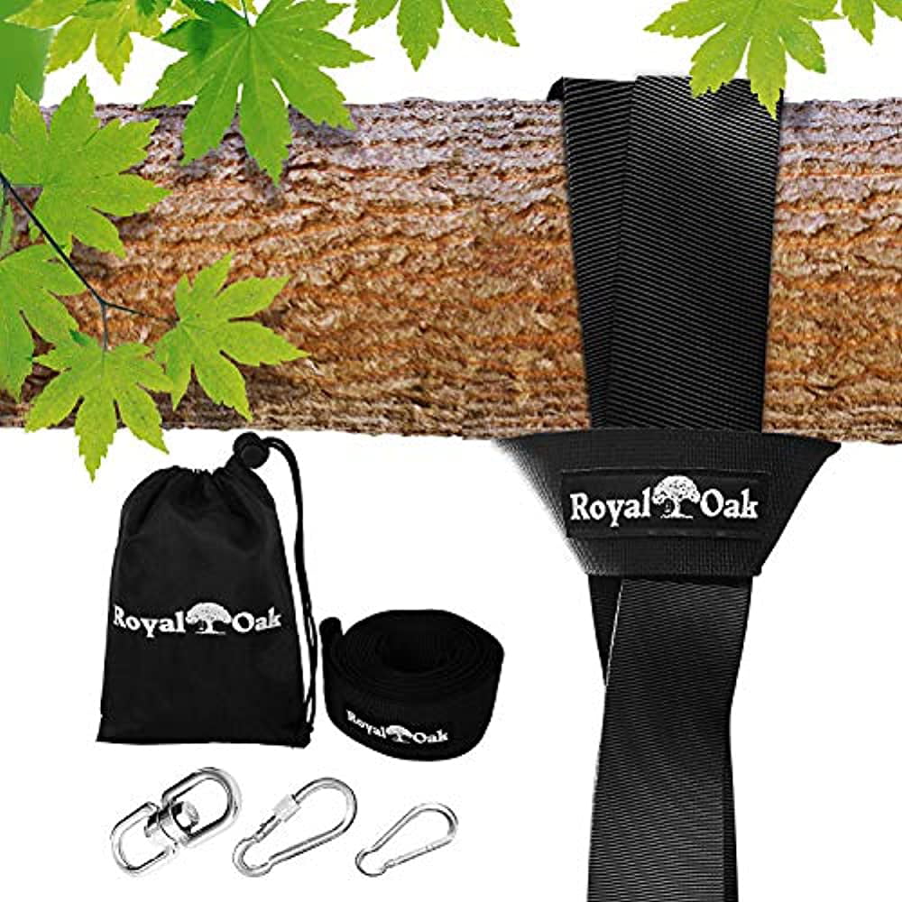 Easy Hang 8FT Tree Swing Strap X1 Holds 2200lbs Heavy Duty Carabiner and Spinner Perfect for Tire and Saucer Swings 100 Waterproof Easy Picture Instructions Carry Bag Included