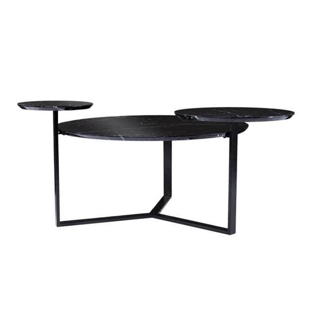 Wibeau Faux Marble Cocktail Table Black Aiden Lane