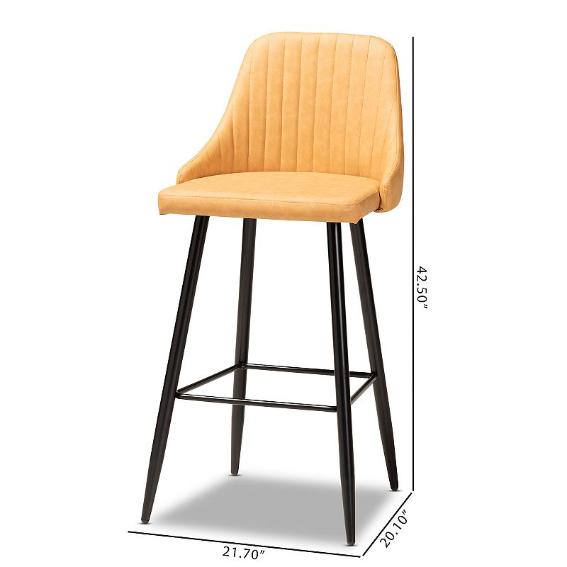 Baxton Studio Walter Bar Stool 4-piece Set