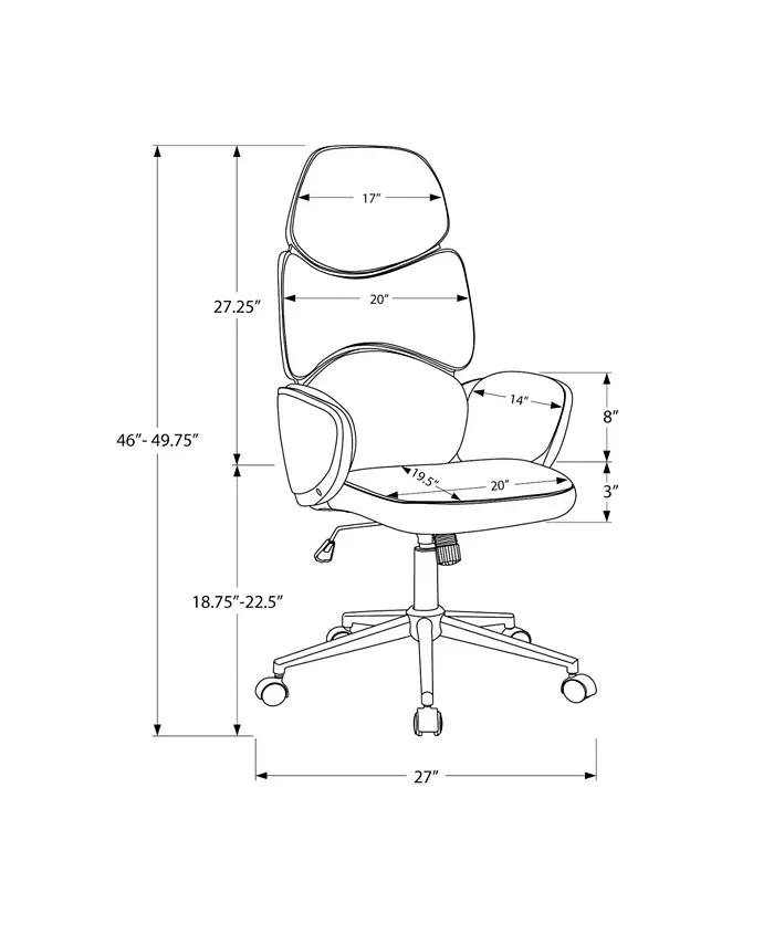 Monarch Specialties High Back Executive Leather-Look Office Chair