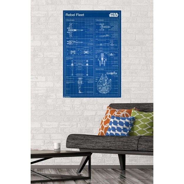 Trends International Star Wars Saga Rebel Blueprint Unframed Wall Poster Prints