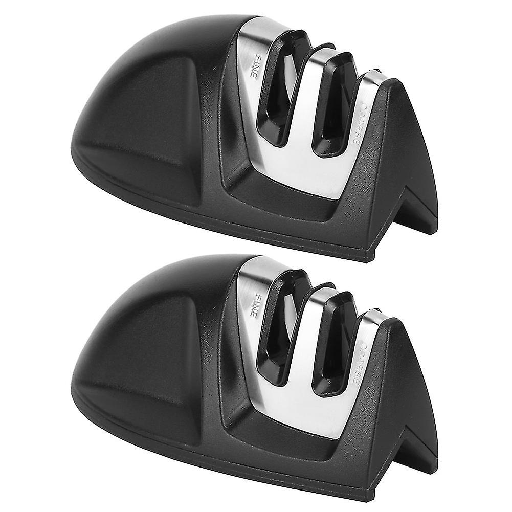 2Pcs 2-Slot Multifunctional V shaped Bottom Household Kitchen Knife Sharpener Sharpening Tool