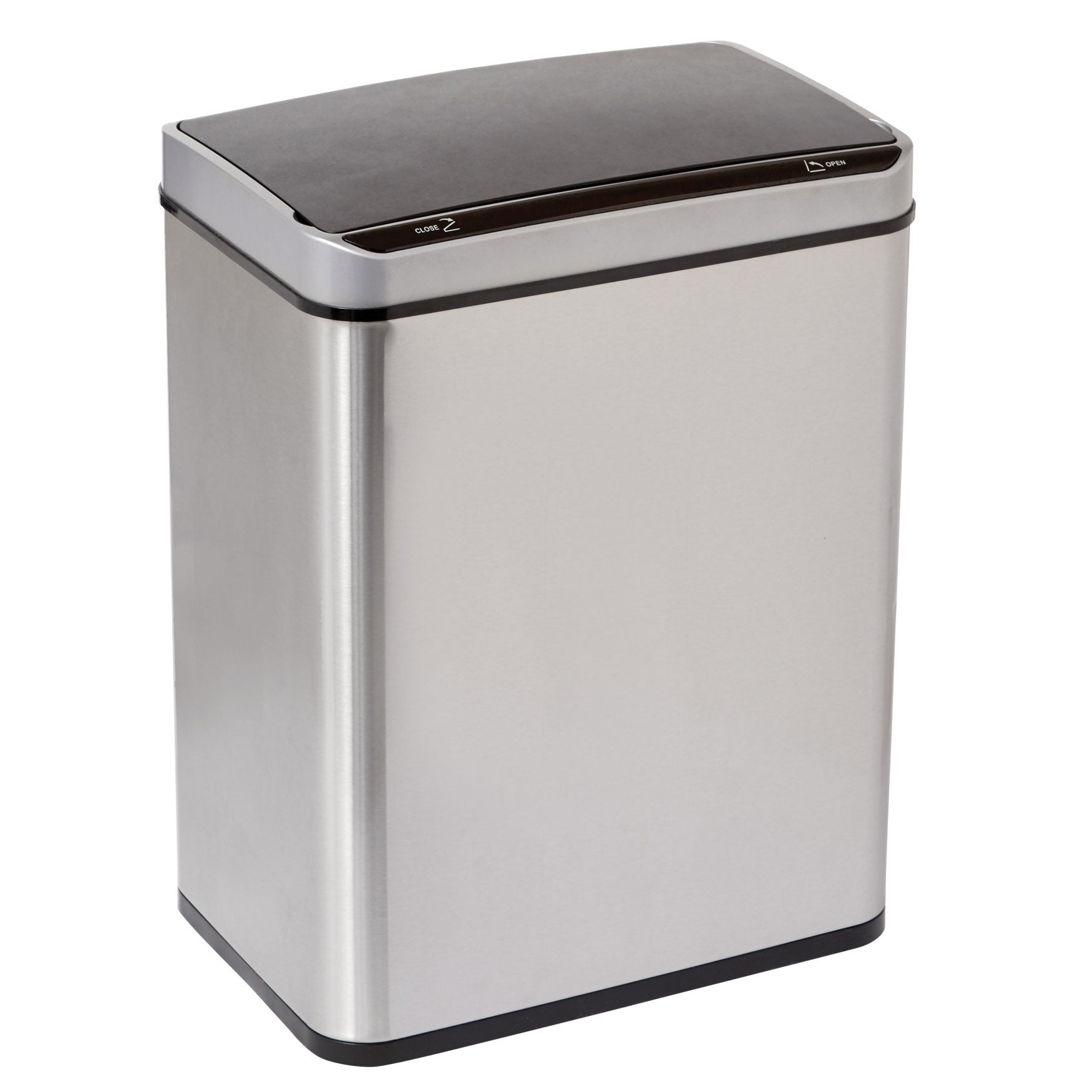 Brylanehome 50-Lt. Wide Motion Sensor Trash Can， Stainless Steel