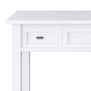 Simpli Home Warm Shaker Solid Wood Transitional 48 in. Wide Writing Office Desk in White AXWSH010-W