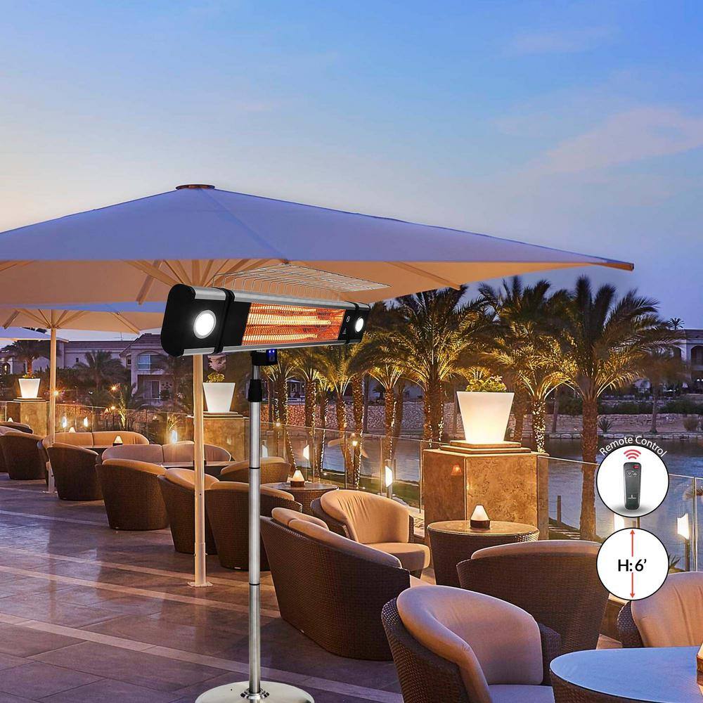 Lava Heat Italia Walle 1500-Watt 6 ft. Stainless Steel Electric Patio Heater with Remote EL6RES