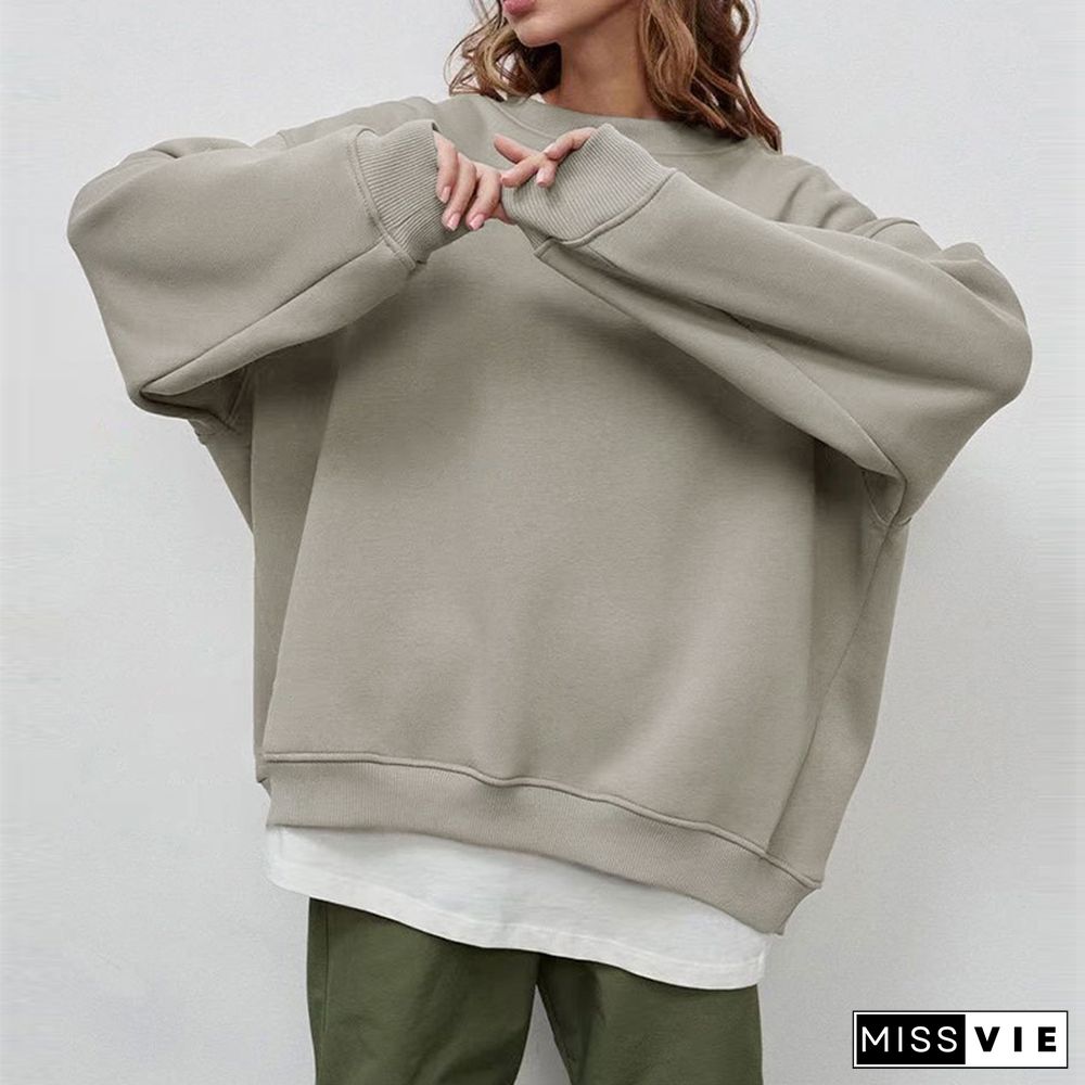 Casual Loose Polar Fleece Sweatshirt