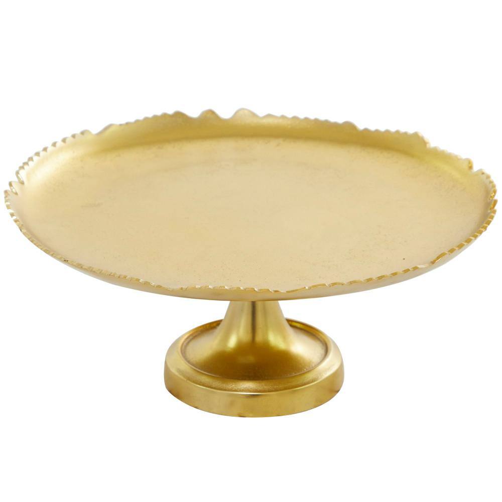 CosmoLiving by Cosmopolitan Gold Decorative Cake Stand with Pedestal Base 043261