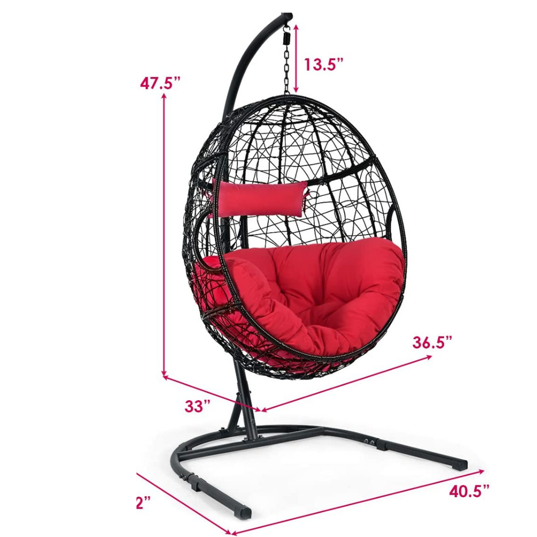 Hanging Egg Chair, Swing Chair with C Hammock Stand Set