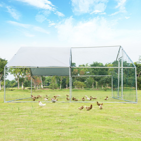 Costway 61592834 13 x 13 Feet Walk in Chicken Coop...