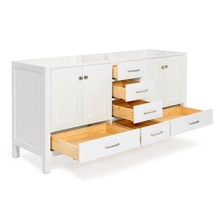 ARIEL Cambridge 72 in. W Vanity Cabinet Only in White A073D-BC-WHT