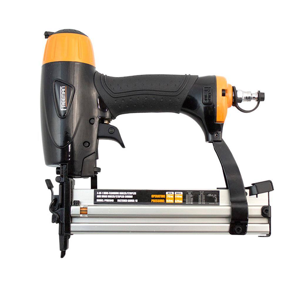 Freeman Pneumatic 4-in-1 18-Gauge 1-58 in. Mini Flooring Nailer  Stapler PFBC940