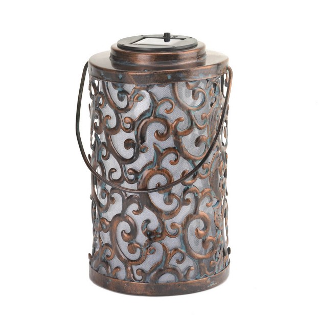 Iron Garden Gate Solar Lantern Bronze Zingz amp Thingz