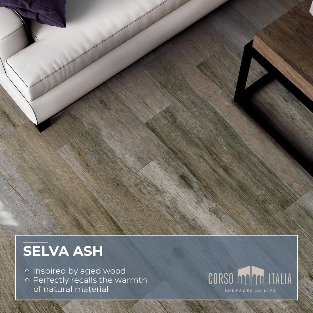 Corso Italia Selva Ash 8 in. x 40 in. Porcelain Floor and Wall Tile (12.92 sq. ft.Case) 610010002200