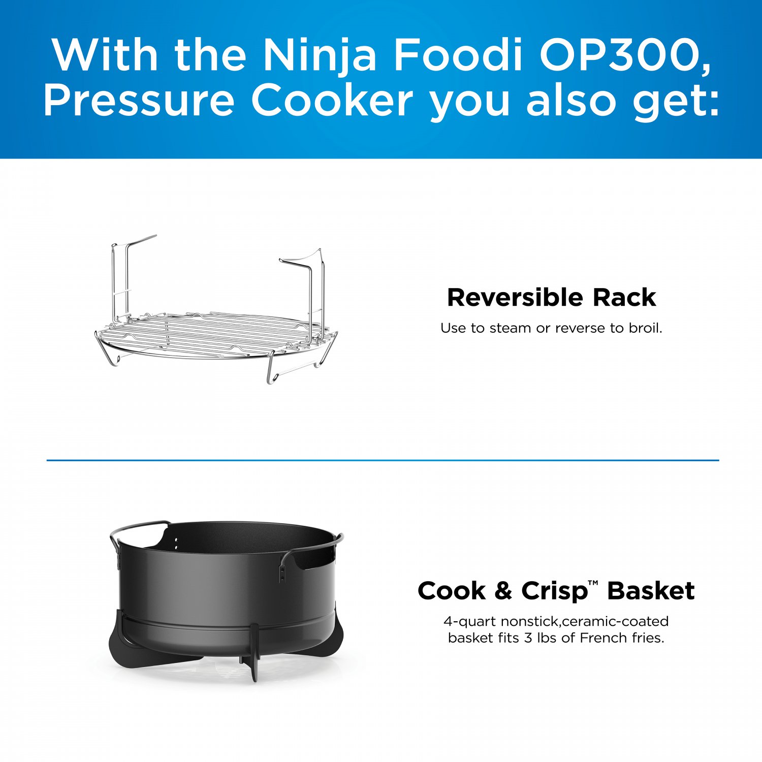 Ninja Foodi TenderCrisp 6.5-Quart Pressure Cooker OP300