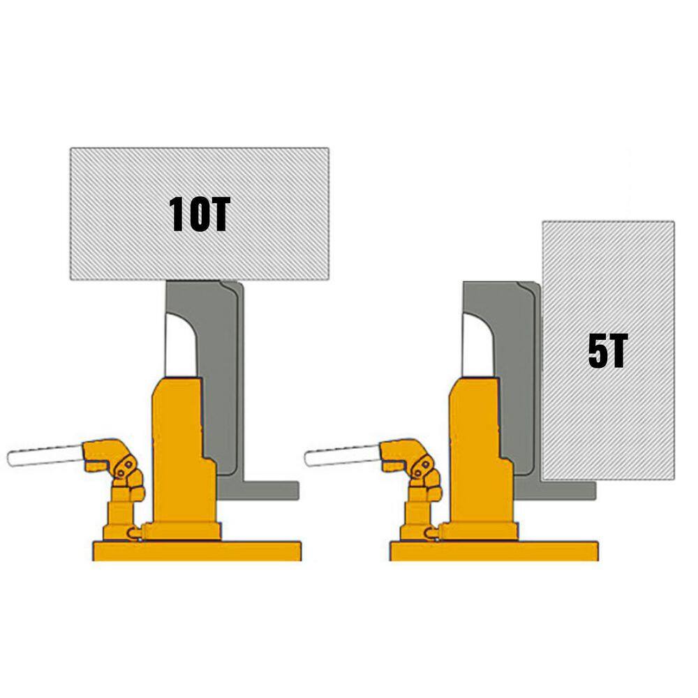 VEVOR Toe Jack Lift Hydraulic Machine 5-Ton to 10-Ton Air Hydraulic Toe Jack Proprietary Heat-Treated Steel Yellow QJD10T00000000001V0