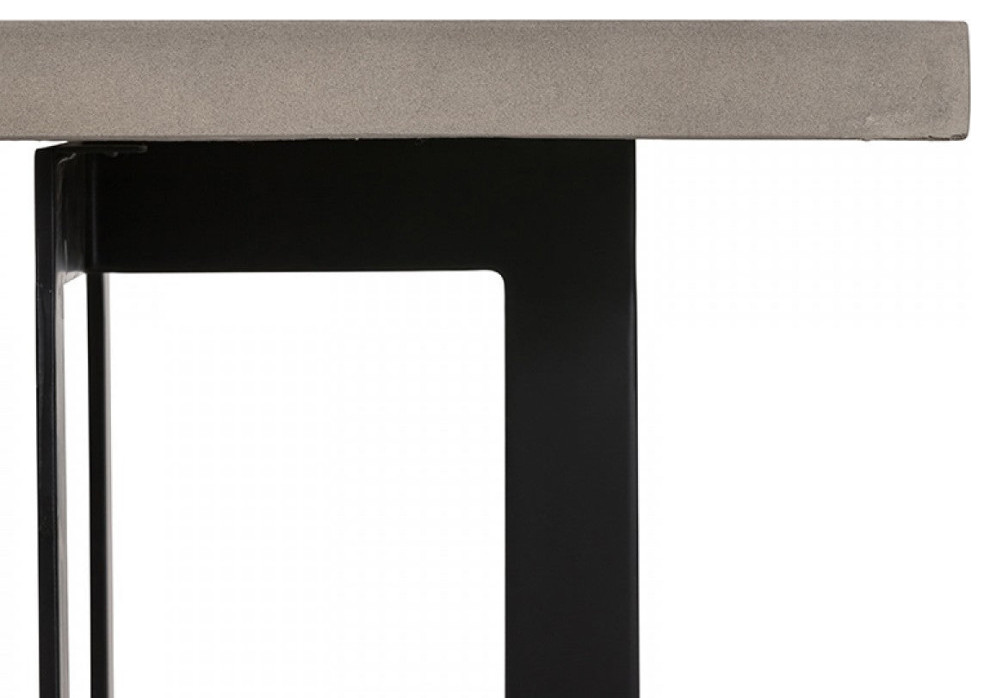 Sybille Modern Concrete and Black Metal Coffee Table   Industrial   Coffee Tables   by Rustic Home Furniture Deco  Houzz