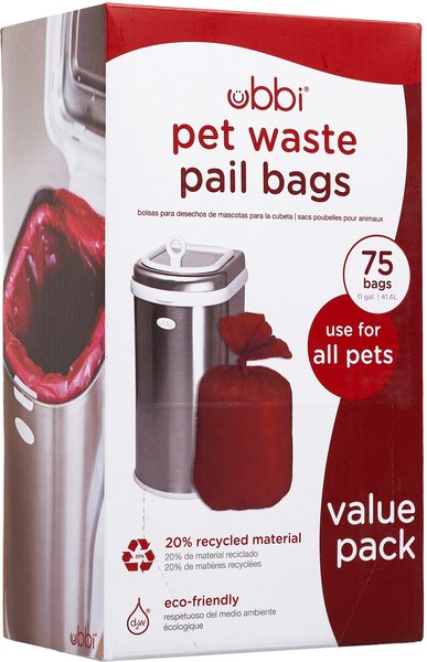 Ubbi Dog and Cat Waste Pail Bags， 75 count