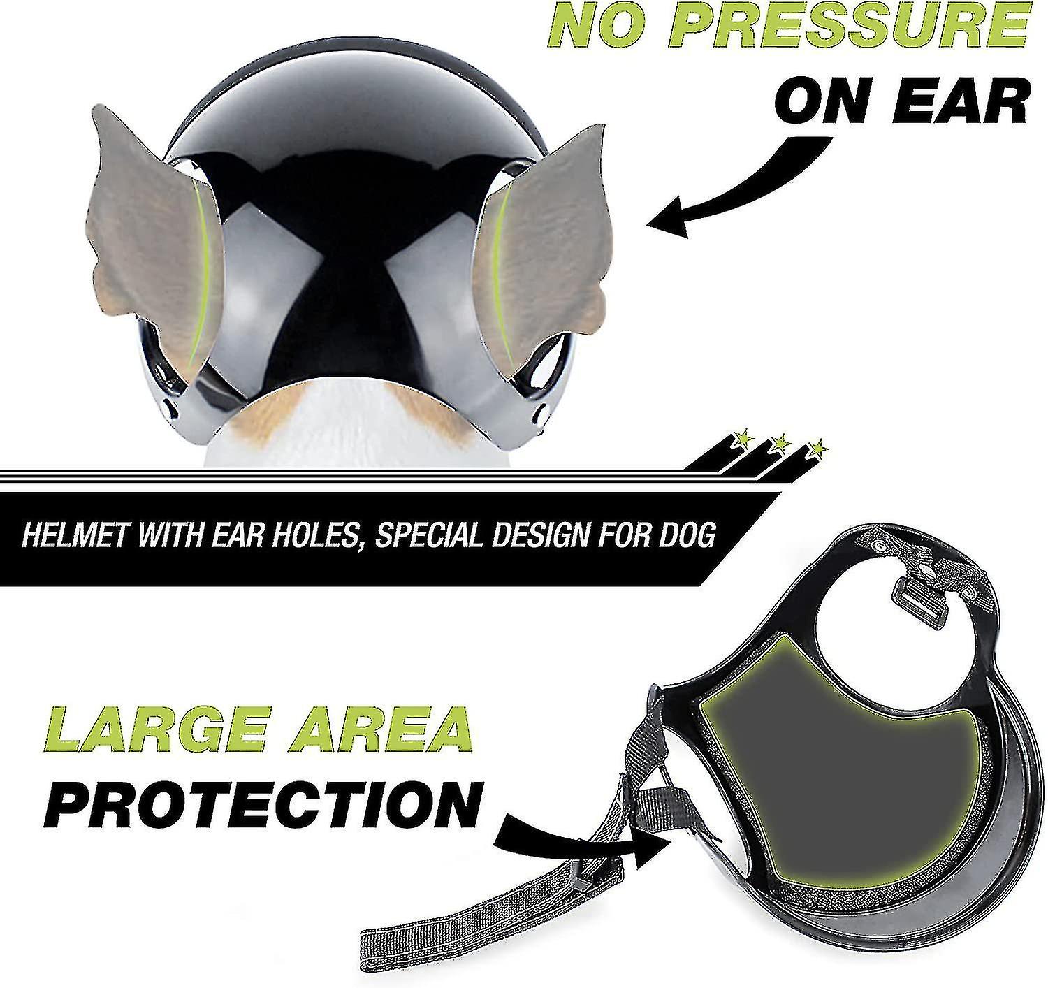 Dog Helmet Pet Motorcycle Helmet With Ear Holes And Adjustable Strap For Cats， Small， Medium-large Dogs