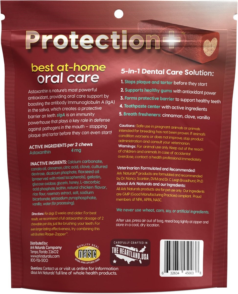 Ark Naturals Brushless Toothpaste Protection+ Large Dental Dog Treats