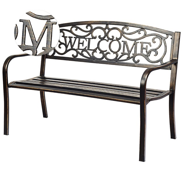 Costway Garden Bench Outdoor Furniture Porch Path Loveseat Chair