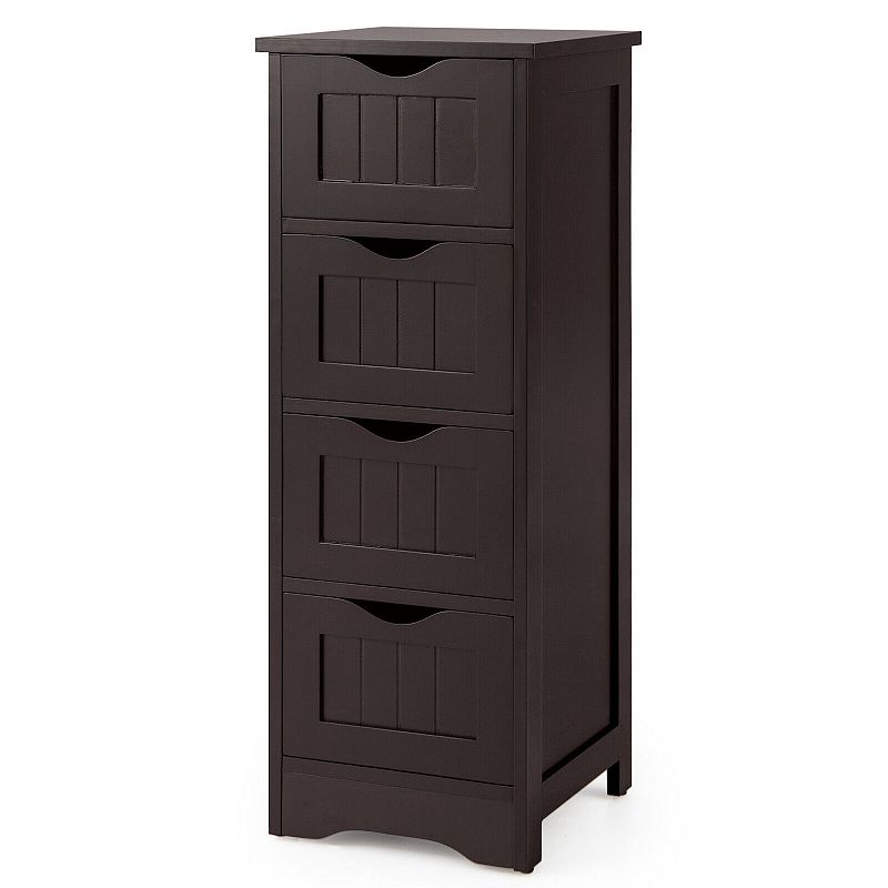 4-Drawer Freestanding Floor Cabinet with Anti-Toppling Device