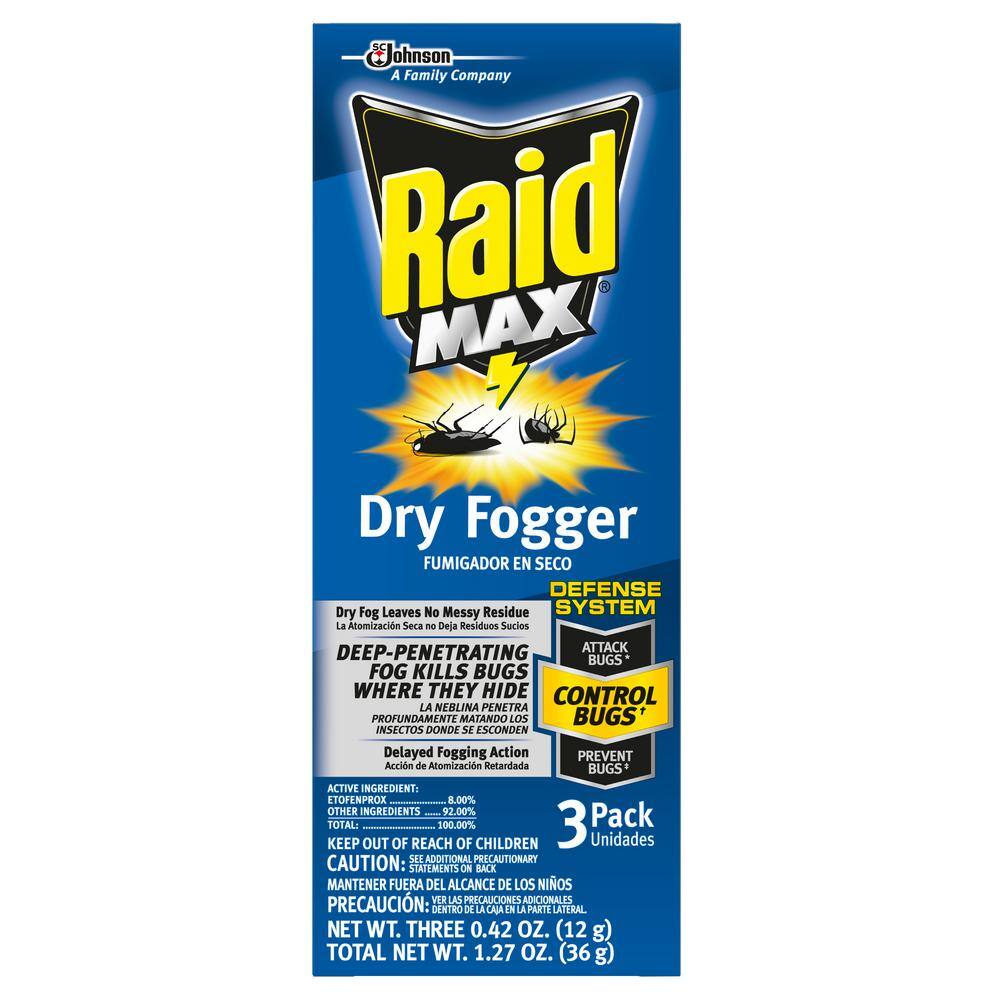 Raid Max 1.27 oz. Fresh Scent Dry Fogger (3-Pack) 306733