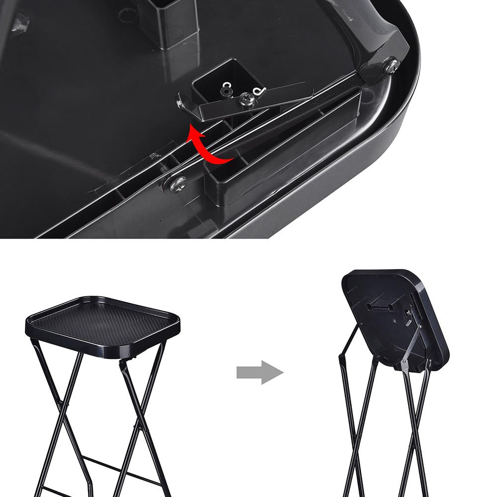 Yescom Black Foldable Trolley Tray Salon Spa Equipment