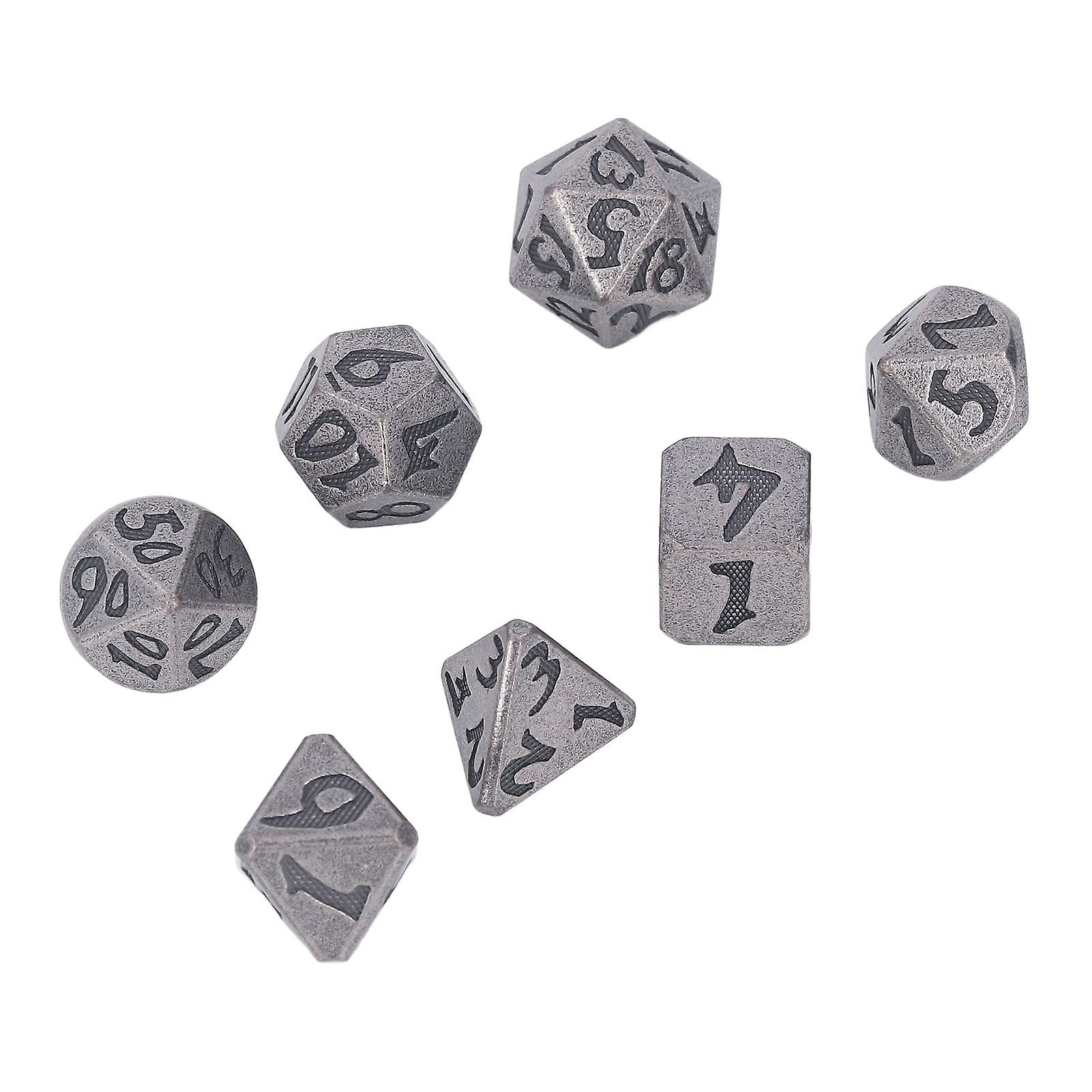 7pcs Polyhedral Dice Coating Clear Number Metal Portable High nce Table Game Dice Set