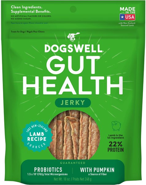 Dogswell Gut Health Lamb Recipe Jerky Dog Treats