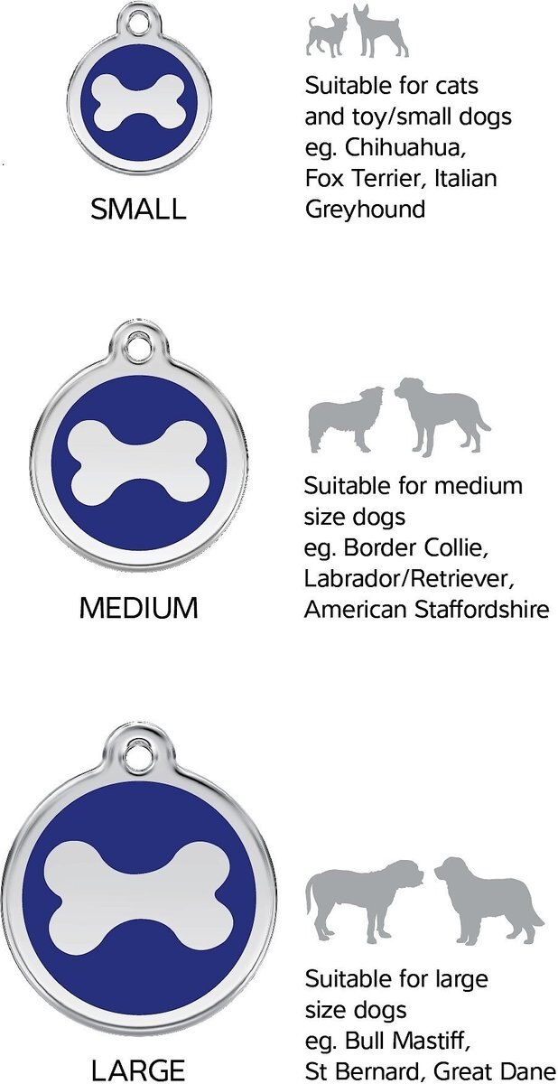 Red Dingo Compass Stainless Steel Personalized Dog and Cat ID Tag， Black